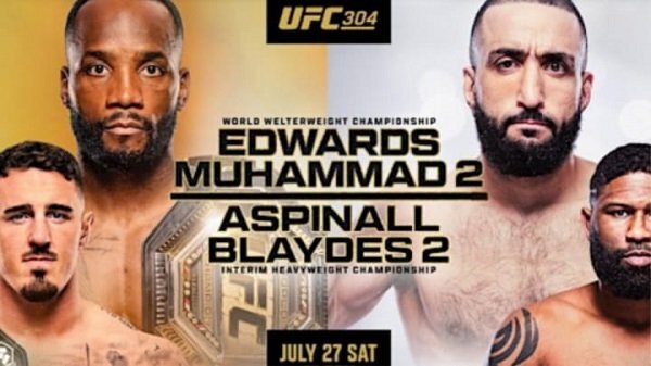 UFC 304 Edwards vs. Muhammad 2 PPV Pay Per View 7/23/24